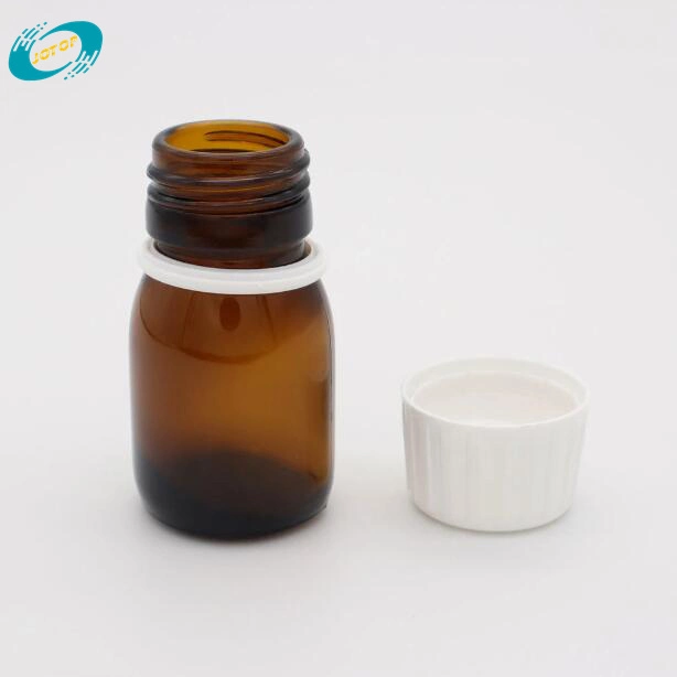 Tamper Evident Plastic Cap with Inner Plug for DIN28 Syrup Glass Bottles